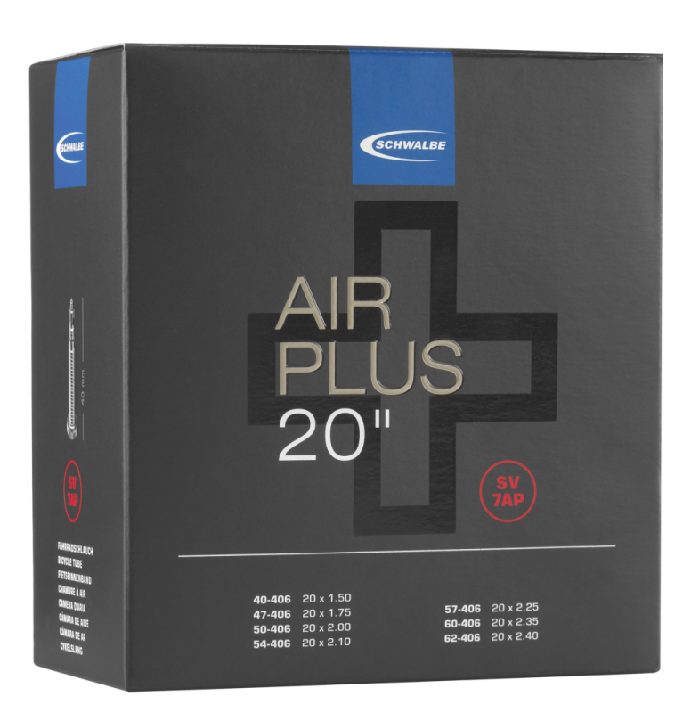 SCHWALBE AIR PLUS TUBE ITEM 7AP (20")